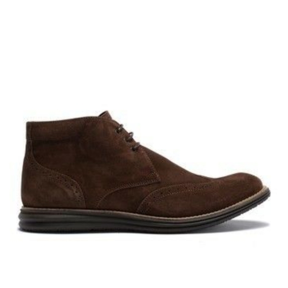 Bugatchi Garda Suede Lace-Up Boot Chocolate - Picture 1 of 4
